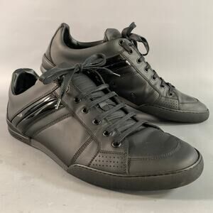 DIOR HOMME Size 12 Black Leather Low Top Sneakers